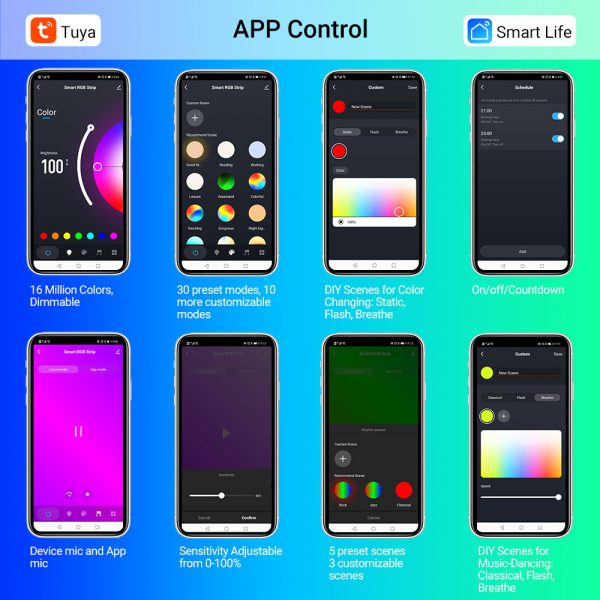 Tuya Smart Life App Control Kamzai Led Strip Lights