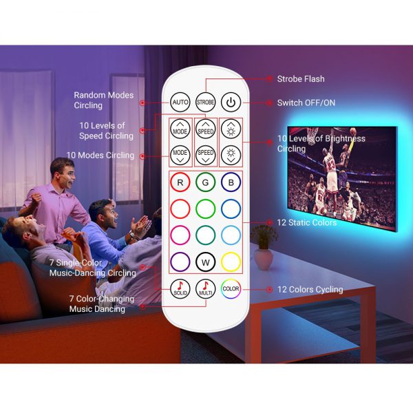 Kamzai Smart TV Led Strip Lights Modern IR Remote