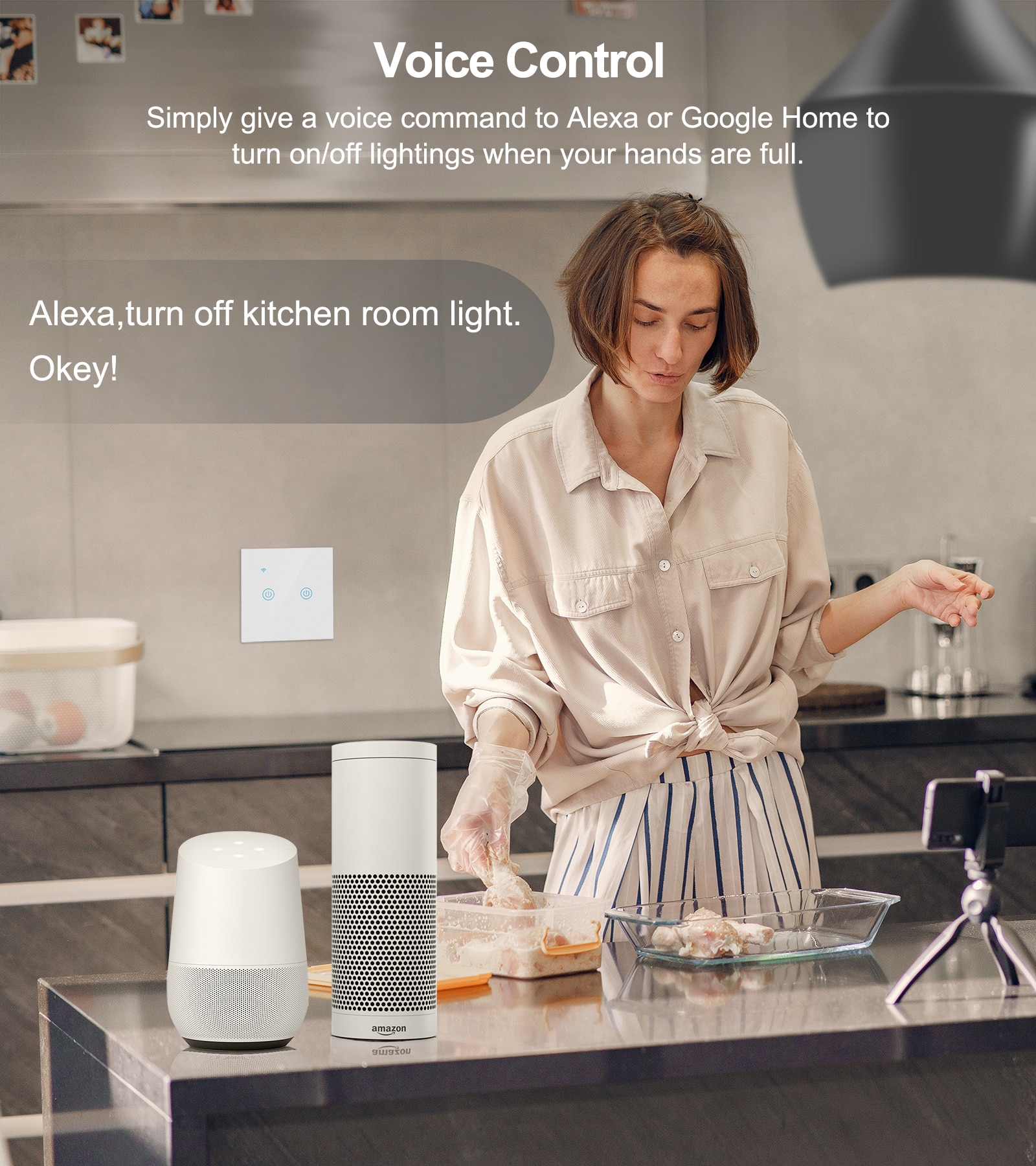 Lumive Smart Light Switch Works With Alexa & Google Home [3 Gangs