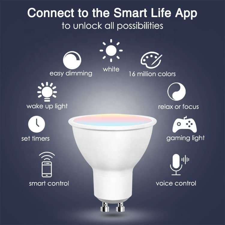 Kamzai Smart WiFi GU10 Spot Light, 5W 2 pack by Lumive store