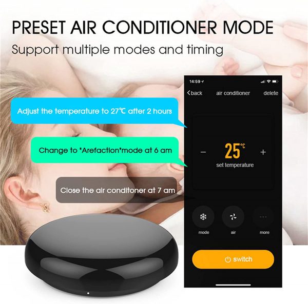 Smart universal IR remote controller preset air conditioner modes