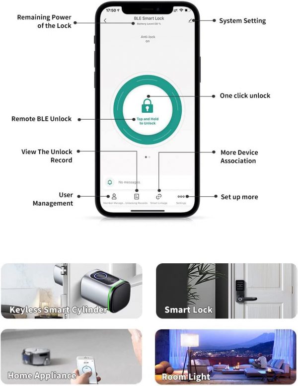Lumive Smart Door Lock app control