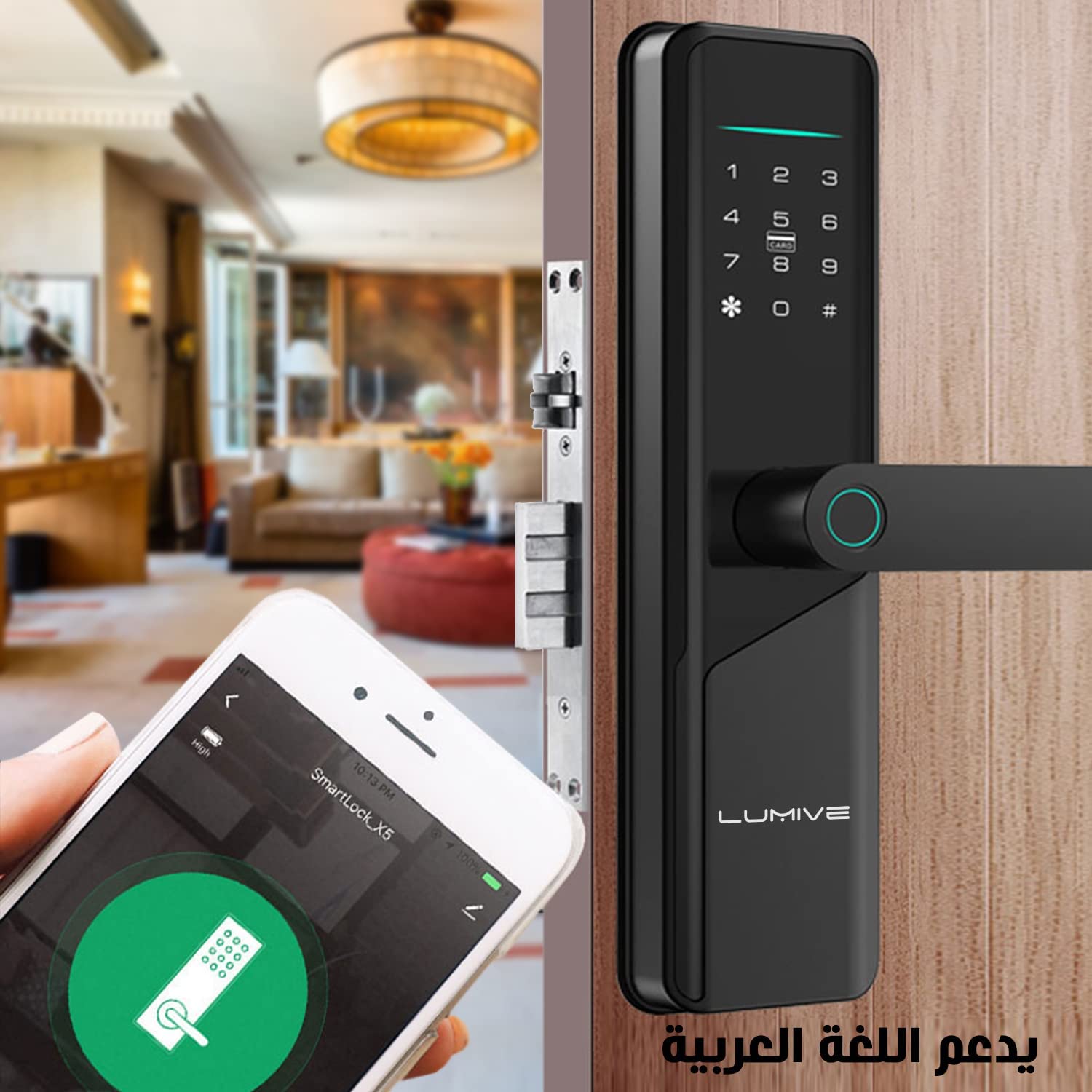 Fingerprint Smart Door Lock supports arabic